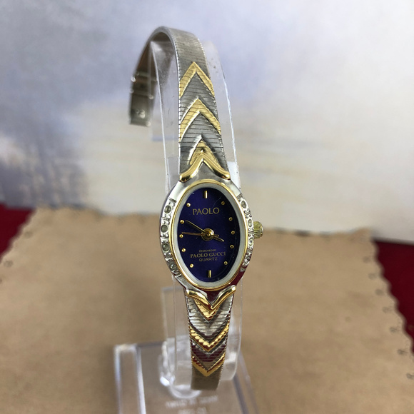 Paolo | Accessories | Paolo Gucci 2 Tone Gold And Silver Designer Watch ...